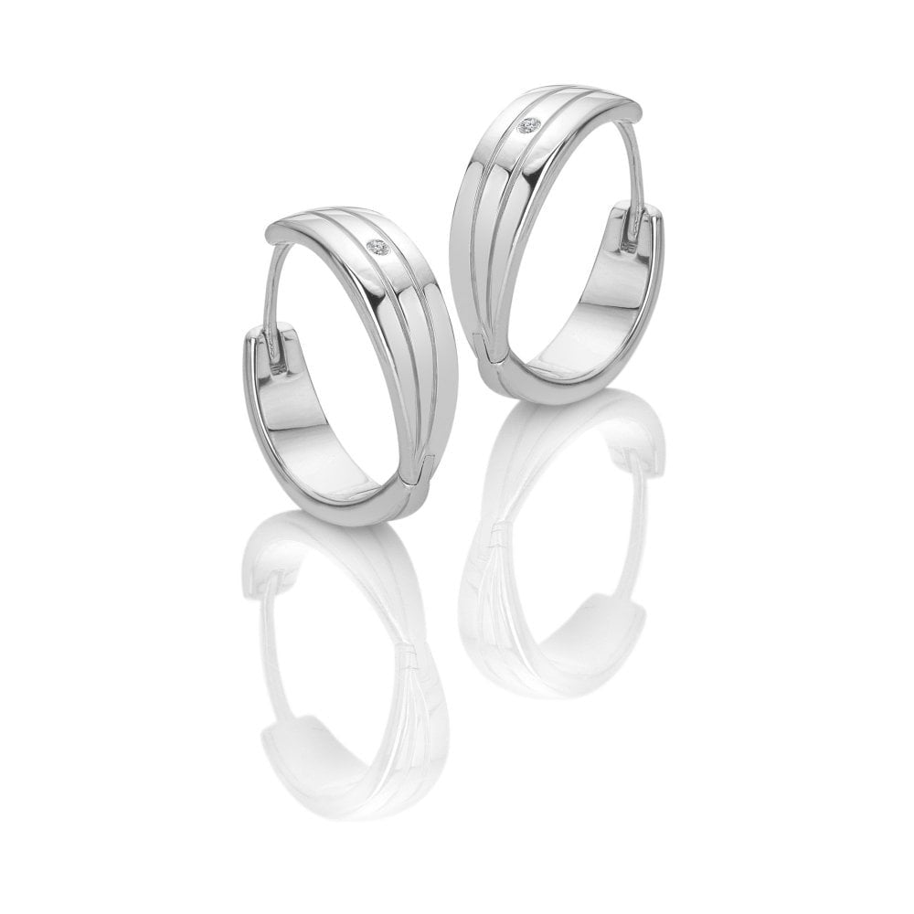 Hot Diamonds Silver Trio Hoop Earrings DE840