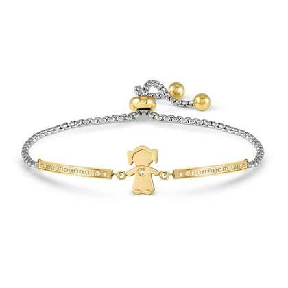 Nomination Milleluci Refined Steel & Gold Coloured Baby Girl Bracelet 028018-026