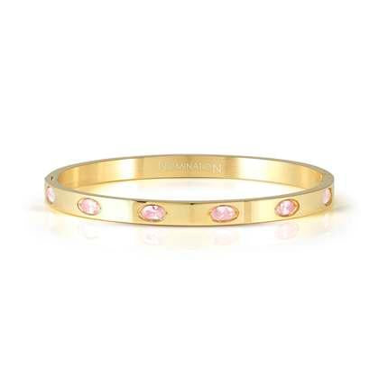 NOMINATION Pretty Bangles Yellow finish 6 Oval Pink CZ (Large size) 029518-021