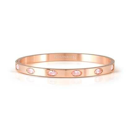 NOMINATION Pretty Bangles Rose finish 6 Oval Pink CZ (Large size) 029518-044