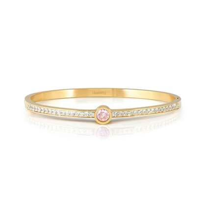 NOMINATION Pretty Bangles Yellow finish Pink CZ (large size) 029521-021
