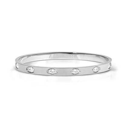 Nomination Pretty Bangles Steel White Oval CZ Medium 029526-001