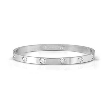 Nomination Pretty Bangles Steel White Heart CZ 029529-001
