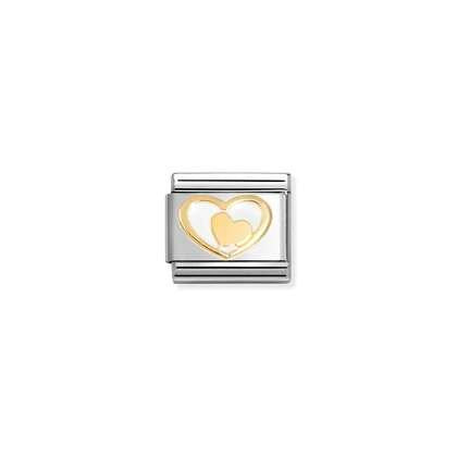 NOMINATION Gold White Enamel Heart 030283-27