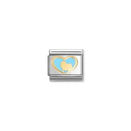 NOMINATION Gold Blue Enamel Heart 030283-31