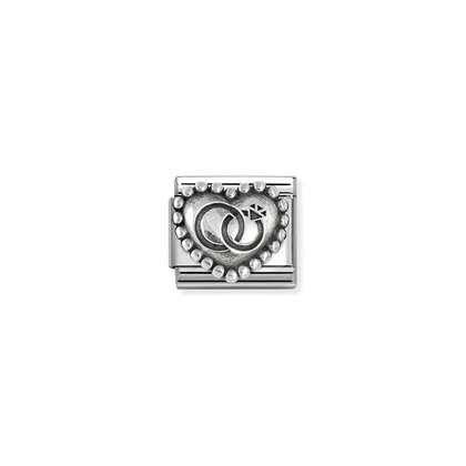 NOMINATION Silver Wedding Rings Dotted Heart 330101-90