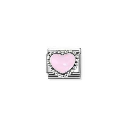 NOMINATION Silver Pastel Pink Heart 330204-33