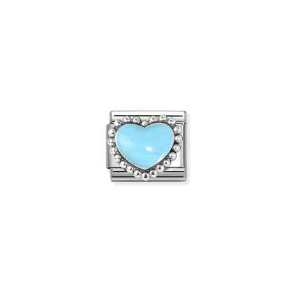 NOMINATION Silver Blue Heart 330204-34