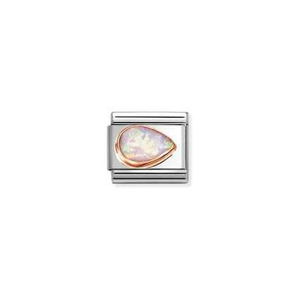 NOMINATION Rose Gold Pink Opal Teardrop Right 430514-38