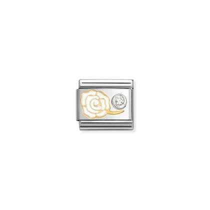 NOMINATION Gold White Rose CZ 630302-07