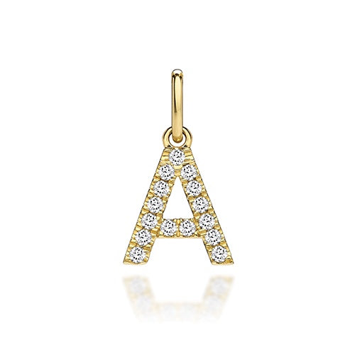 9ct Yellow Gold LAB grown Diamond Initial Pendant