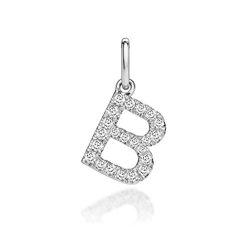 9ct White Gold LAB Grown Diamond Initial Pendanr V307W