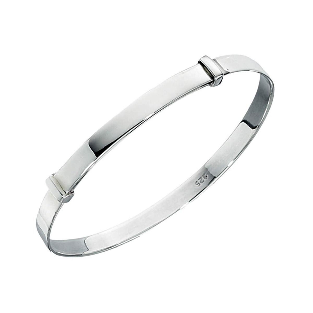 Silver Plain Childs Expanding Bangle Engravable