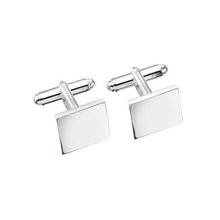 Square Silver Cuff Links V124