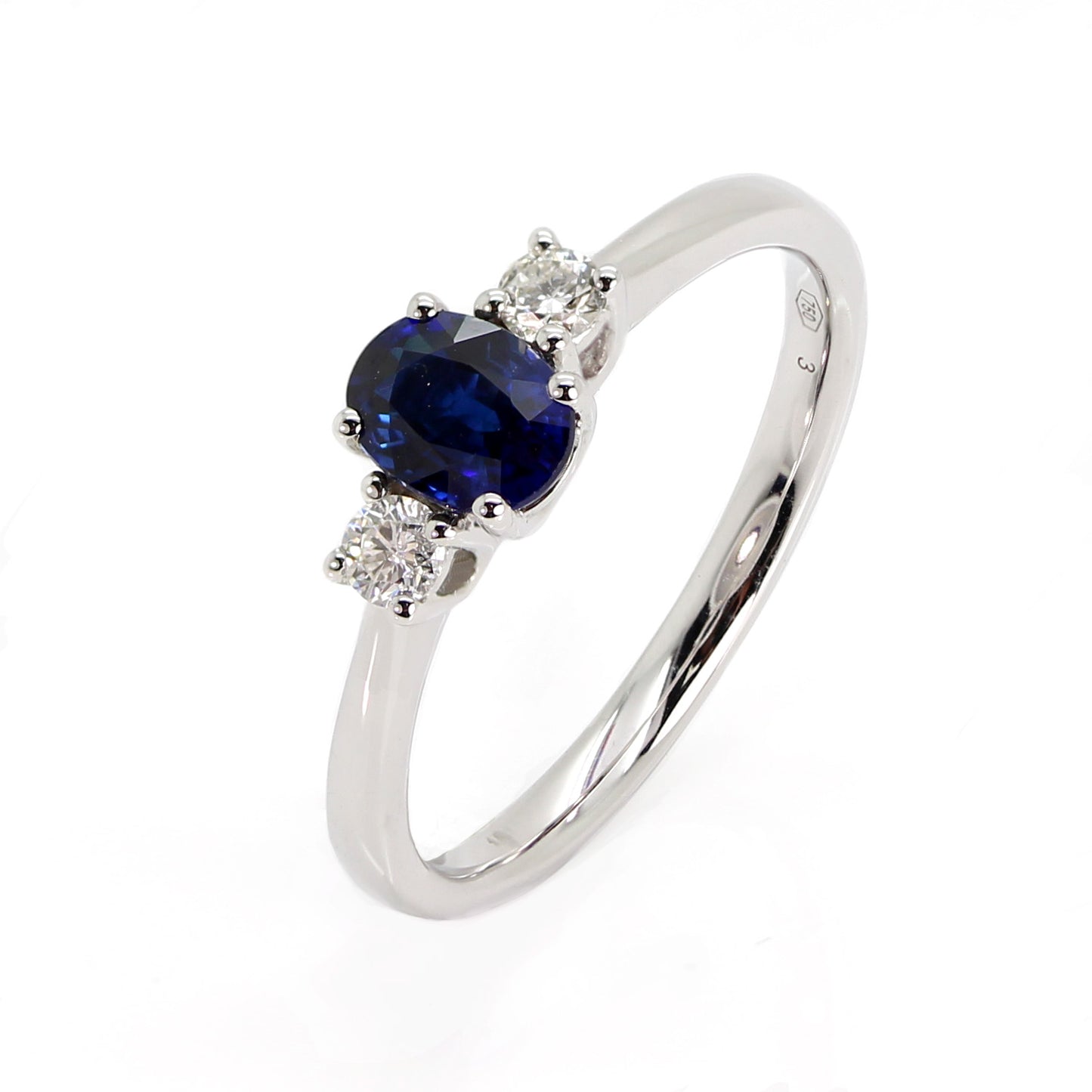 18ct Gold Sapphire & Diamond Trilogy Ring