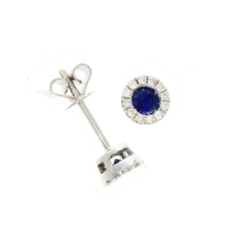 18ct Gold Sapphire & Diamond Earrings