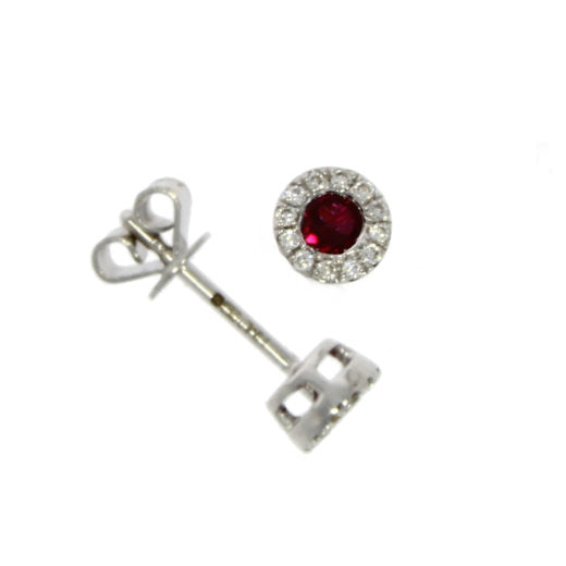 18ct Gold Ruby and Diamond Earrings