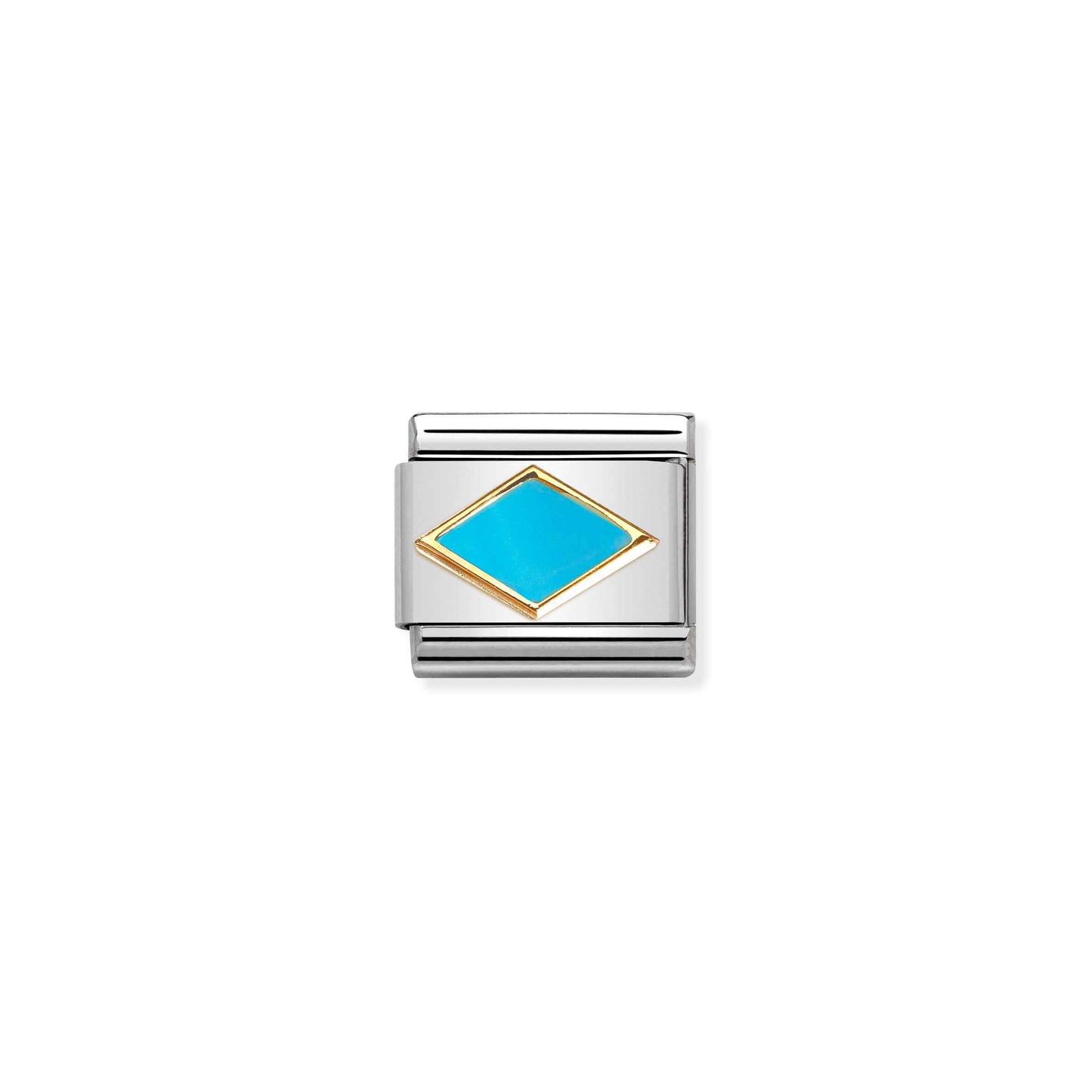 NOMINATION Gold Turquoise Rhombus 030285-53