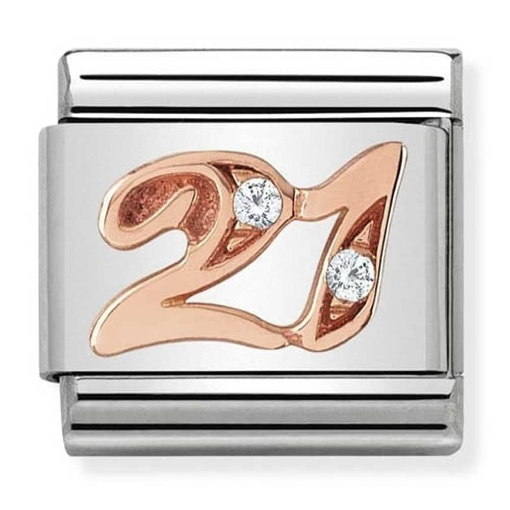 NOMINATION Gold CZ 21 Charm 430315-21