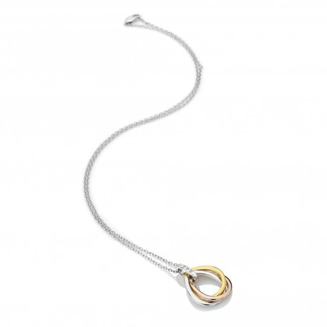 Hot Diamonds Trio Teardrop Pendant Rose and Gold Plate DP780