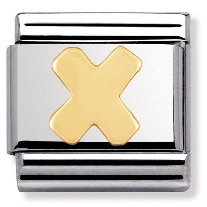 NOMINATION Gold Letter X Charm 030101-24