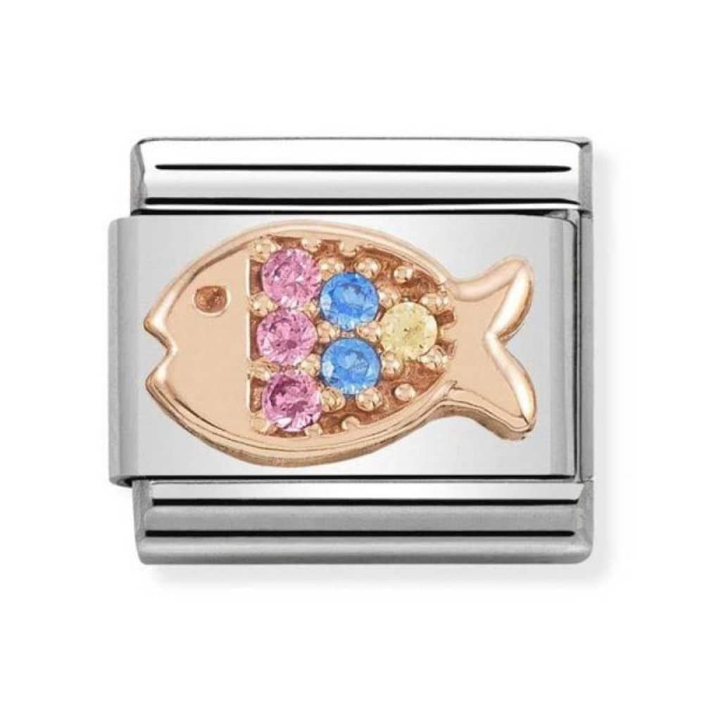 NOMINATION Rose Gold CZ Fish Charm 430302-26