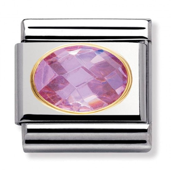 NOMINATION faceted Gold Pink Stone Charm 030601-003