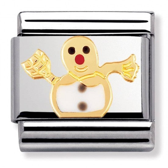 NOMINATION Charm CHRISTMAS Enamel 18k Gold Snowman
