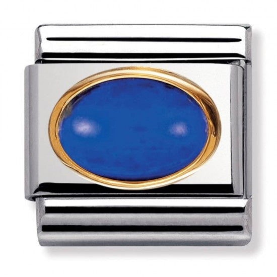 NOMINATION Charm oval hard stones Gold 18k LAPIS