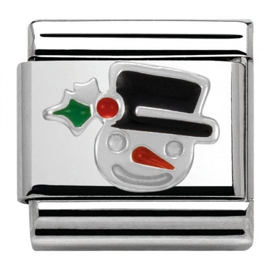 NOMINATION Charm SYMBOLS Enamel Snowman Face