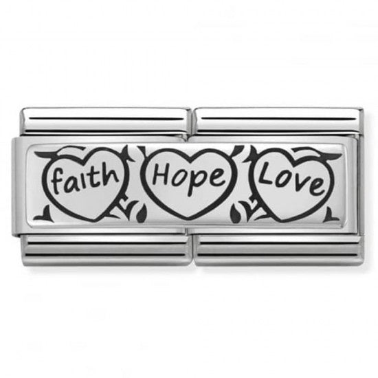 NOMINATION Charm DOUBLE ENGRAVED CUSTOM Faith Hope Love