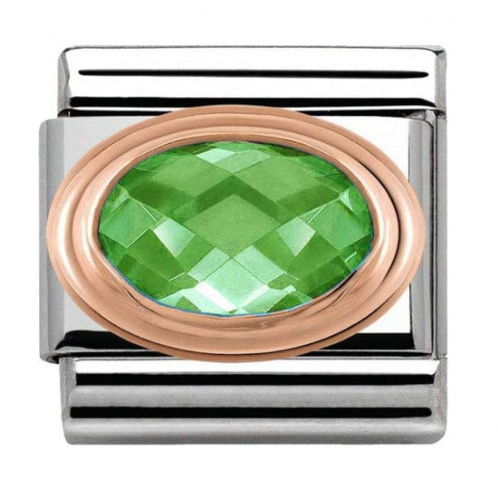 NOMINATION Charm FACETED CZ 9K rose Gold GREEN
