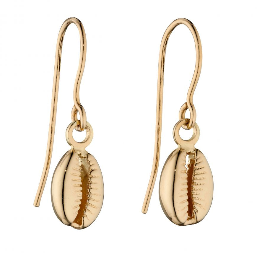 Elements 9ct YG Cowrie Shell Drop Earrings GE2375