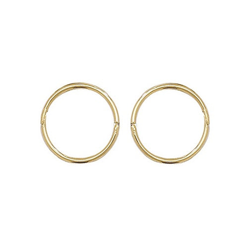 9ct Yellow Gold 10mm Hinged Sleepers Hoop Earrings