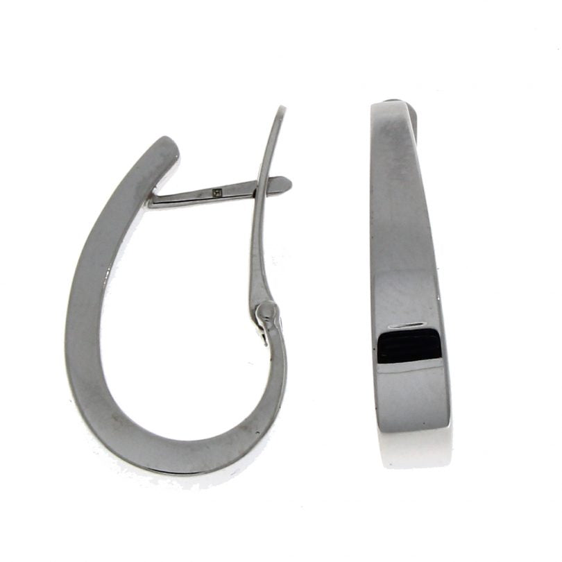 9ct White Gold Clasp Earrings