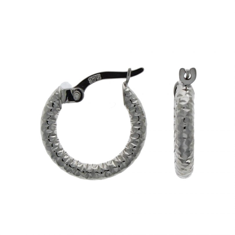 9ct White Gold Hoop Earrings