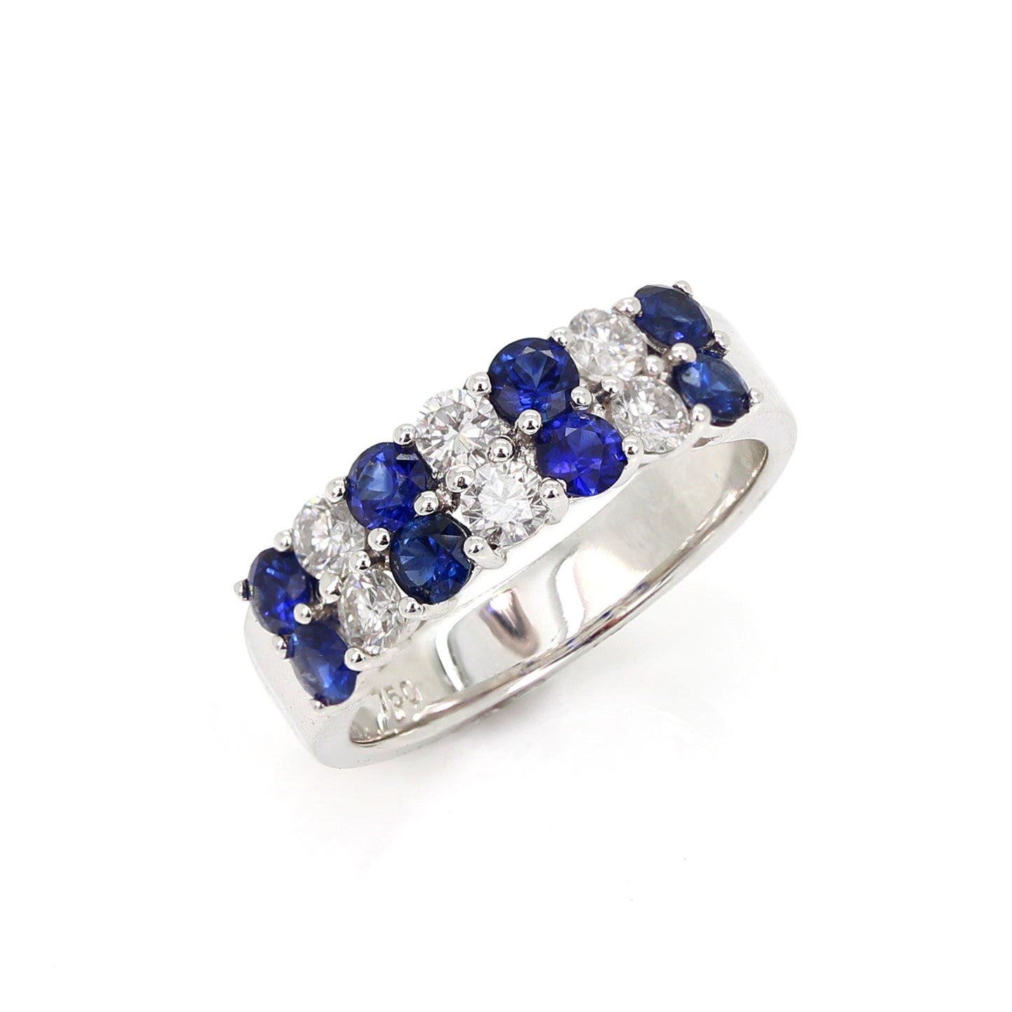 18ct White Gold Sapphire & Diamond Ring R236