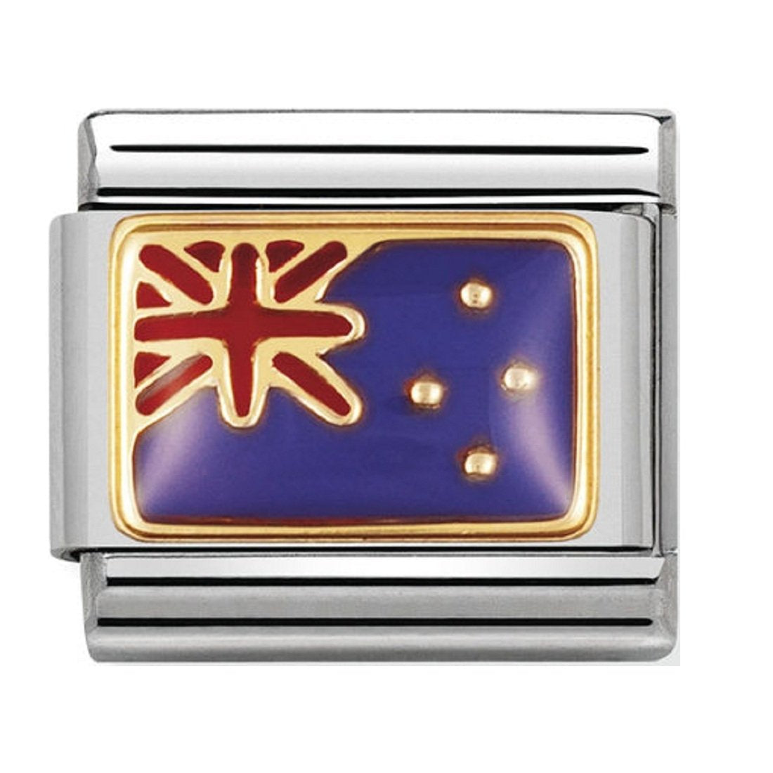NOMINATION Charm OCEANIA FLAG Enamel 18k Gold NEW ZEAL