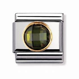 NOMINATION Round Green CZ Charm 030605-004