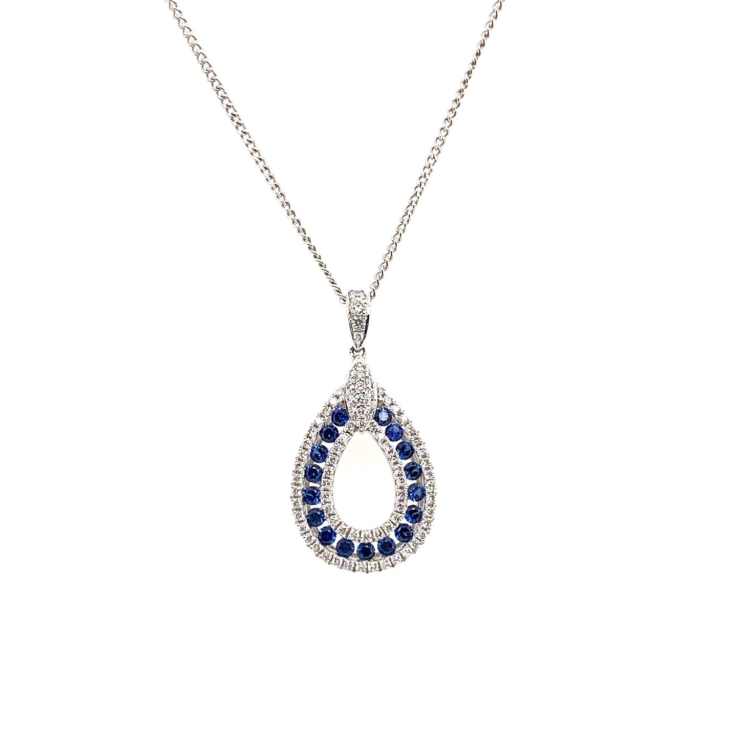 18ct Gold Sapphire & Diamond Pendant
