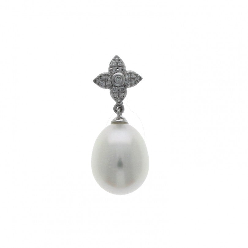 18ct Yellow Gold Pearl & Diamond Pendant