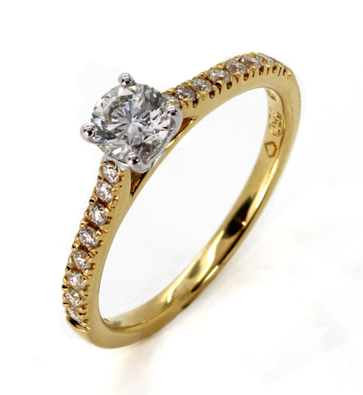 18ct Gold Diamond Solitaire Diamond Ring 0.41ct