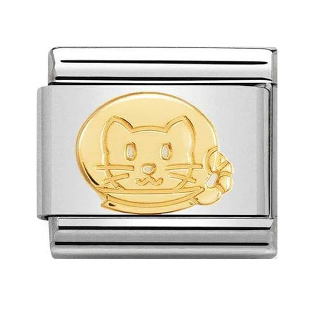NOMINATION Gold Astronaut Cat Charm 030161-11