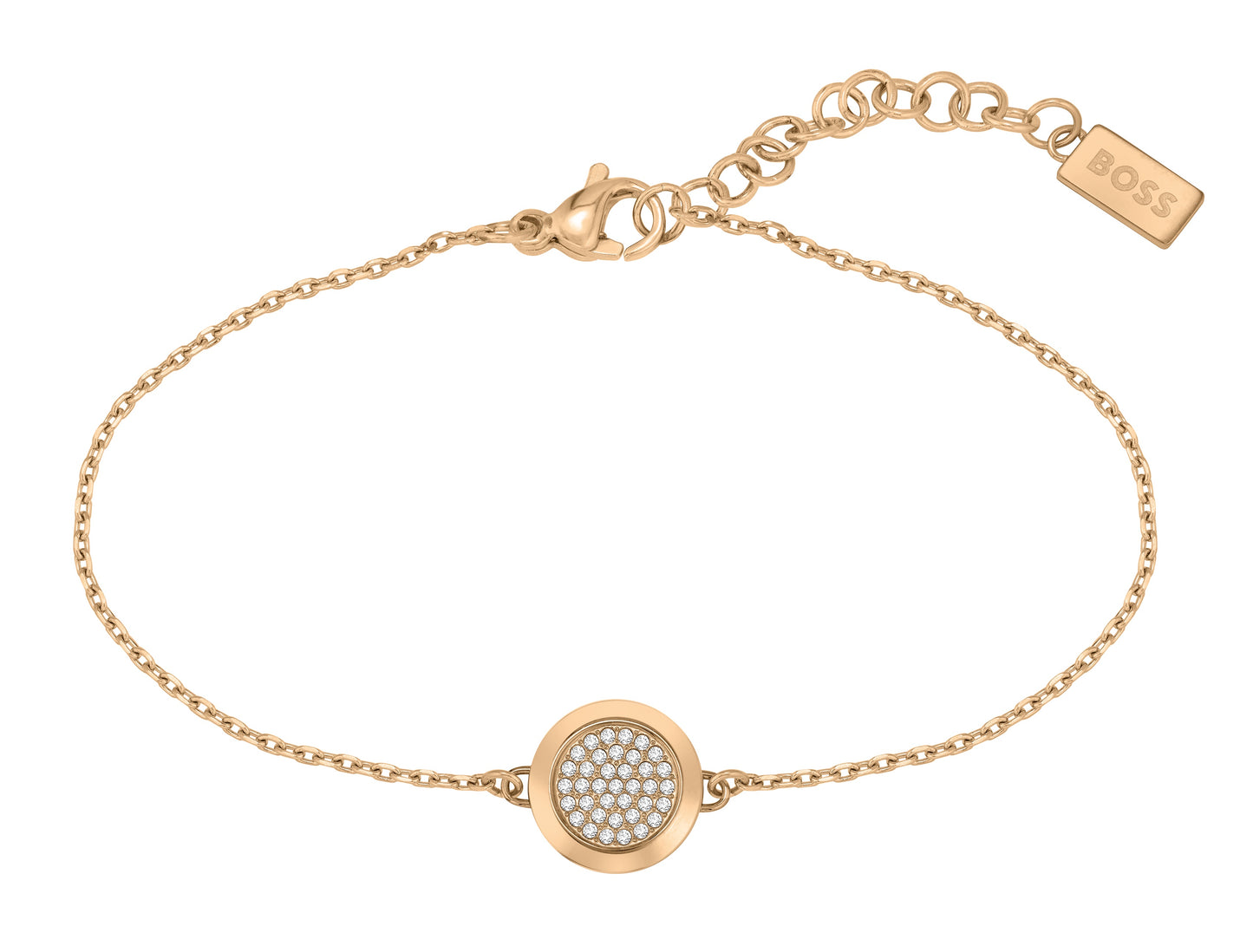 BOSS Rose Gold Tone CZ Pave Set Bracelet 1580384