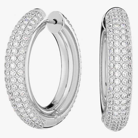 Swarovski Dextera Silver Medium Hoop Earrings 5651392