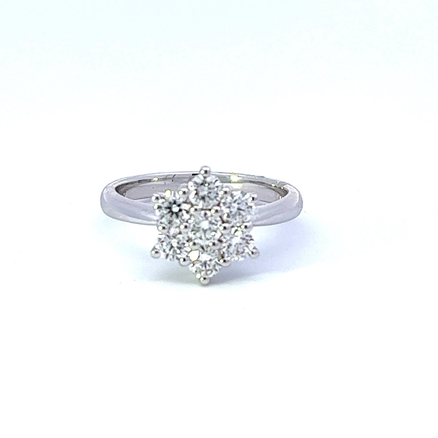 18ct White Gold Diamond Cluster Ring 1.00ct NDC