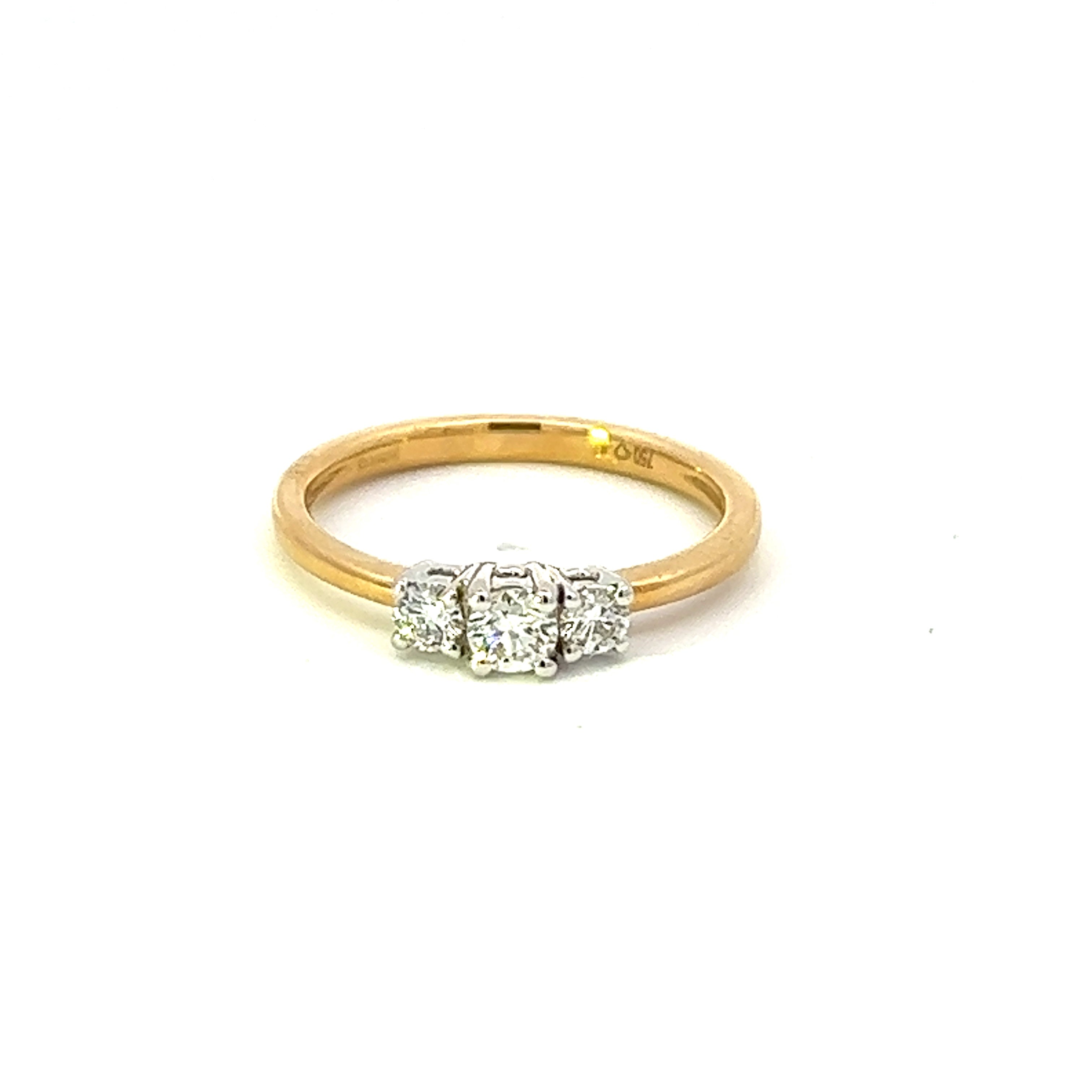 18ct Gold Trilogy Diamond Ring 0.33ct - NDR2003/33Y