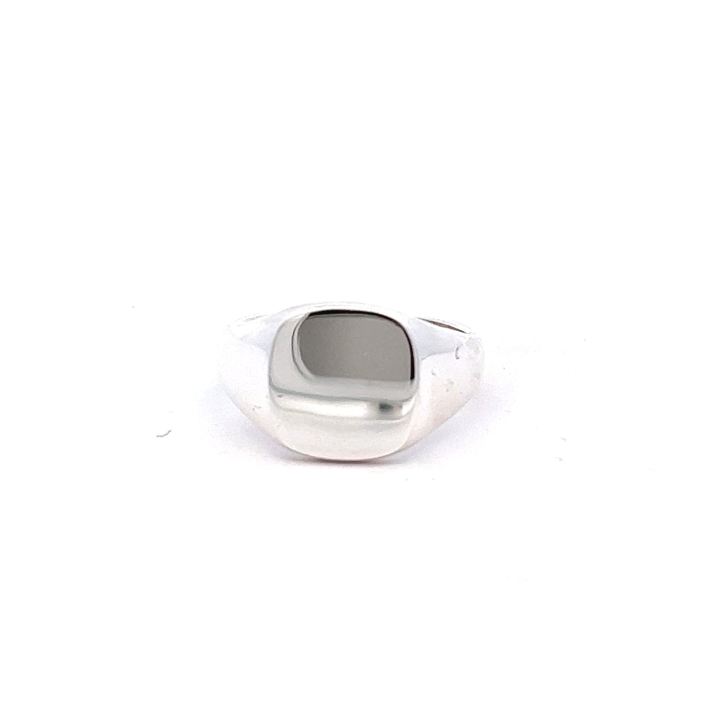 Sterling Silver Cushion Signet Ring 12mm x 11mm