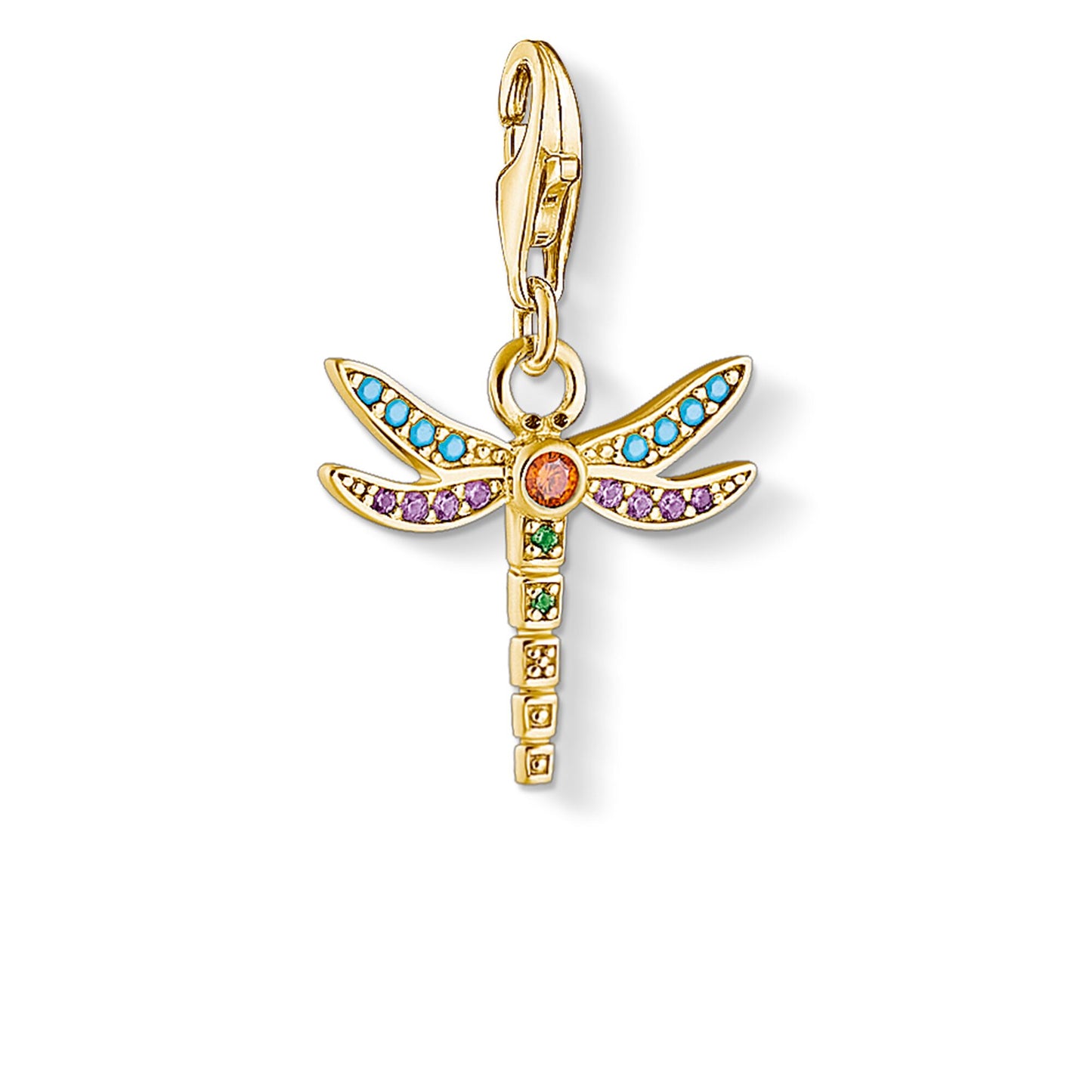Thomas Sabo Gold Plated Multistone Dragonfly Charm 1758-974-7