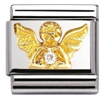 NOMINATION Gold CZ Angel Charm 030307-23